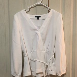 NWT JCrew Draper crepe faux wrap top